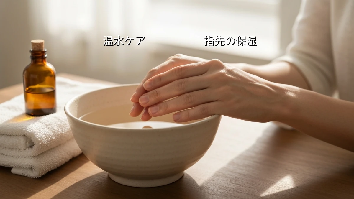 30代の乾燥しやすい爪に！家事の合間にできる優しい温水ネイルケア
